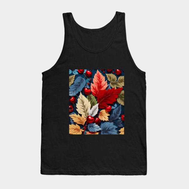 cherry floral pattern design Tank Top by designfurry 